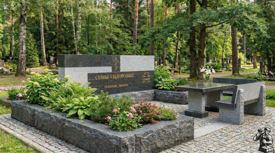 vizualizaciya-memorialnogo-kompleksa-s-cvetnikom-i-lavochkoy
