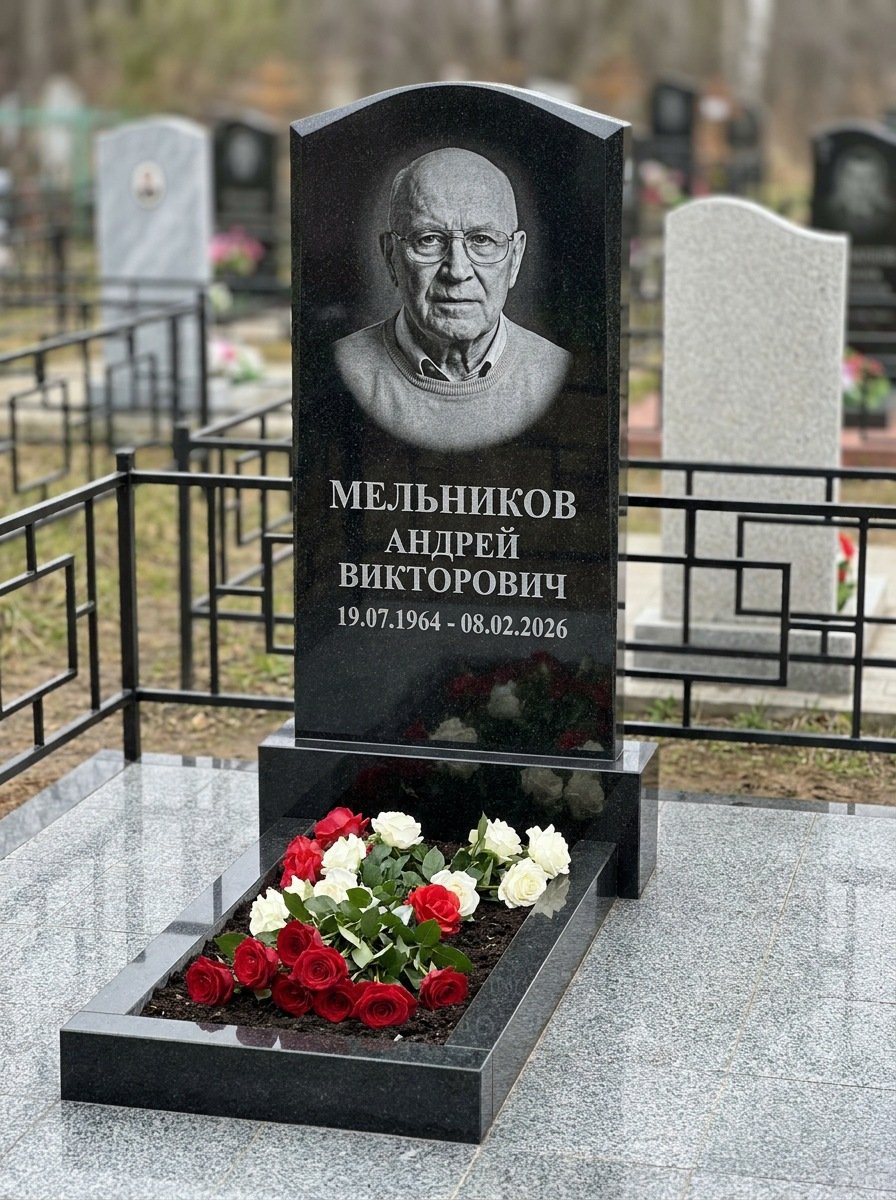 Портрет на памятнике в Рязани — Мелкое лицо с общего фото — портрет под гравировку