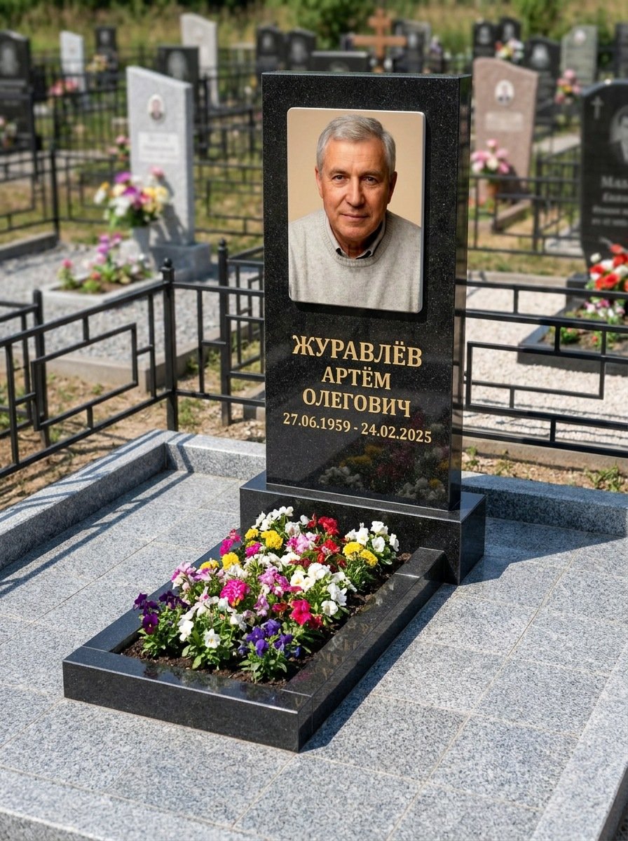 Портрет на памятнике в Рязани — Выцветшее фото восстановили — керамогранит 180×240 мм