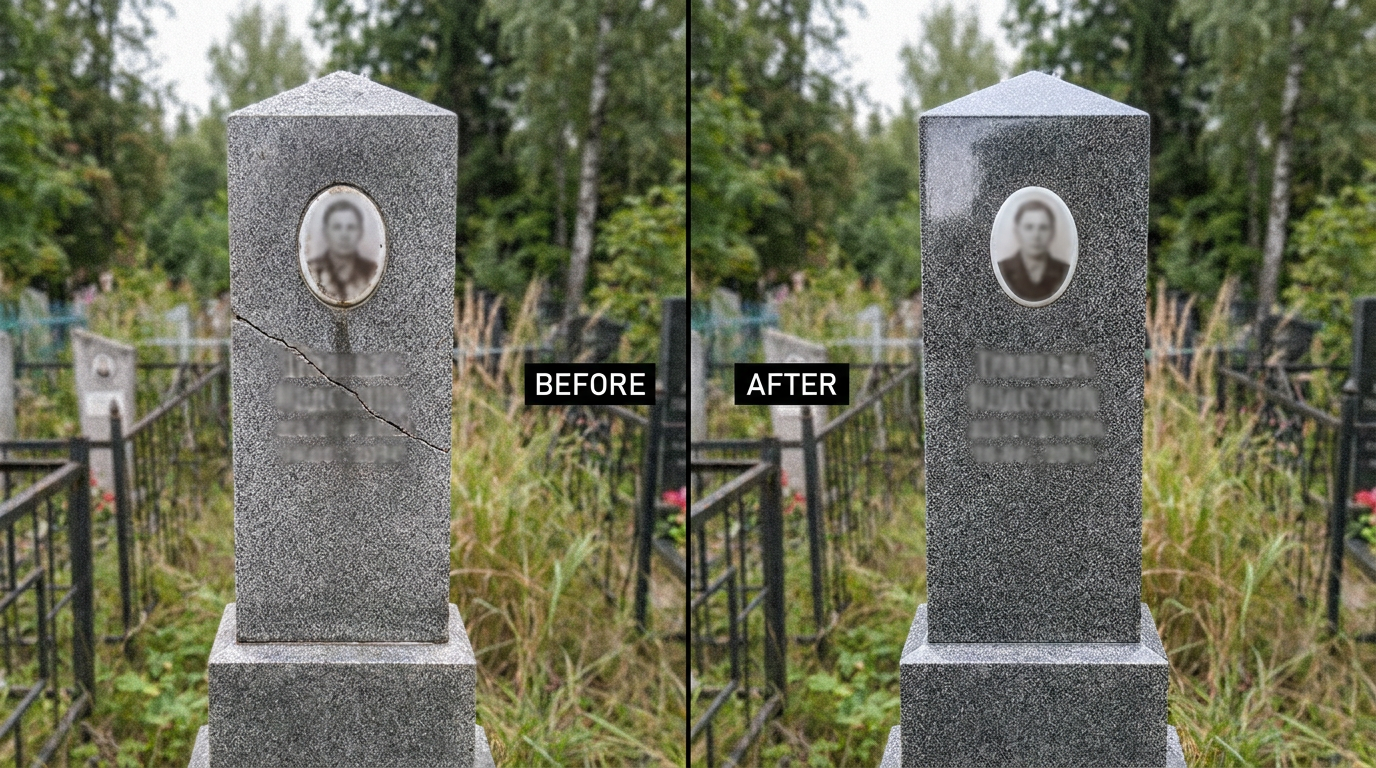 Реставрация памятника в Рязани — пример 4